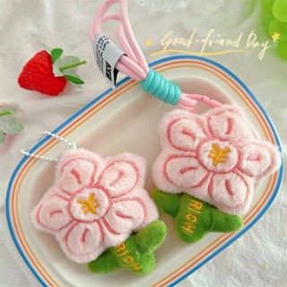 Happy KiDS⭐️RICH有錢花絨毛吊飾 有錢花吊飾 書包吊飾 手機吊飾 鑰匙串吊飾 桃花朵朵絨毛吊飾