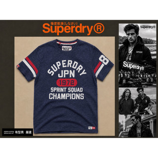 有型男嚴選～黃金年代 重磅材質Superdry 極度乾燥 洗舊破壞 雪花復古logo 短T L 90%新 不輸 A&F