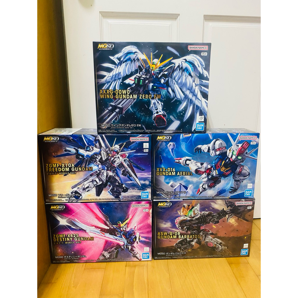 MGSD機動戰士鋼彈 飛翼鋼彈零式EW天使鋼彈 自由鋼彈 命運鋼彈 獵魔鋼彈 風靈鋼彈帕梅特(全新未組)