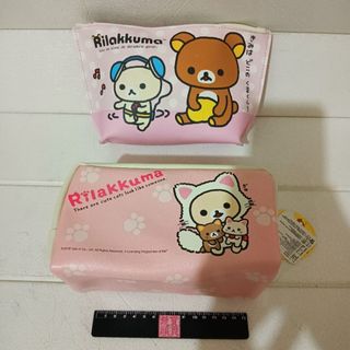 全新 現貨 超可愛 正版 雷標 Rilakkuma 拉拉熊 皮革 多功能包 三角化妝包 實用 筆袋 收納袋 化妝包 收納