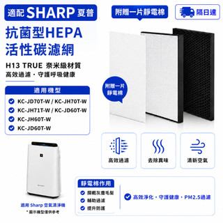 適用Sharp夏普KC-JD60T-W JD70T-W KC-JH60T-W JH70T-W D70 E70 F70濾網