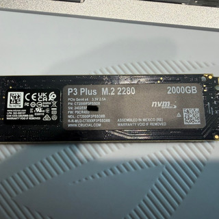 Crucial 美光 P3 PLUS NVMe PCIe M.2 2TB SSD 固態硬碟 二手硬碟
