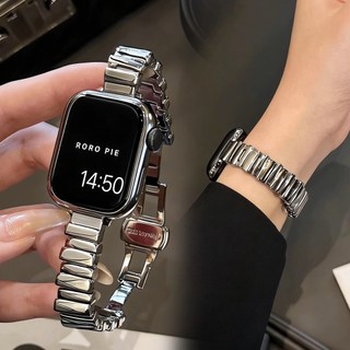 蝴蝶扣 金屬錶帶 適用 Apple Watch 12 11 10 9 8 7 SE 不鏽鋼錶帶 蘋果錶帶 42 46mm