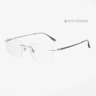 Kyo Yoshida 6068 吉田京眼鏡｜職人商務斯文復古款方形無框純鈦眼鏡 男生品牌眼鏡框【幸子眼鏡】