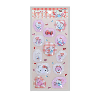日本 sun-star 三麗鷗 Hello Kitty & Tiny Chum 澎澎圓頂貼紙/ 紅 eslite誠品