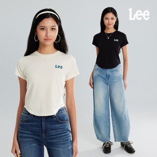 Lee LOGO設計短版短T 女 米 黑 卡其 LB602108