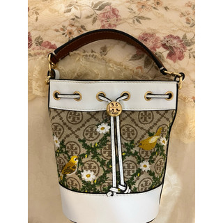 Tory Burch 刺繡花鳥水桶包(可手提/側揹/斜揹)