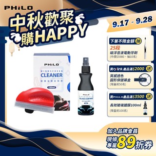 【Philo飛樂】玻璃清潔/鍍膜組 (玻璃油膜去除擦+長效玻璃鍍膜) 清除水漬鳥屎 玻璃維護 玻璃清潔 油墨清潔 鍍膜