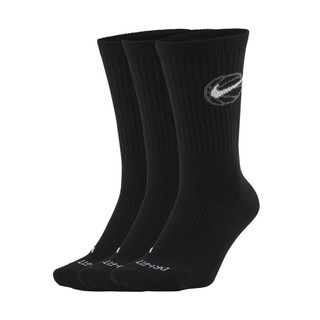 【鞋家】配件 NIKE Basketball Crew Socks 籃球 中筒襪 全黑 三雙入 DA2123-010