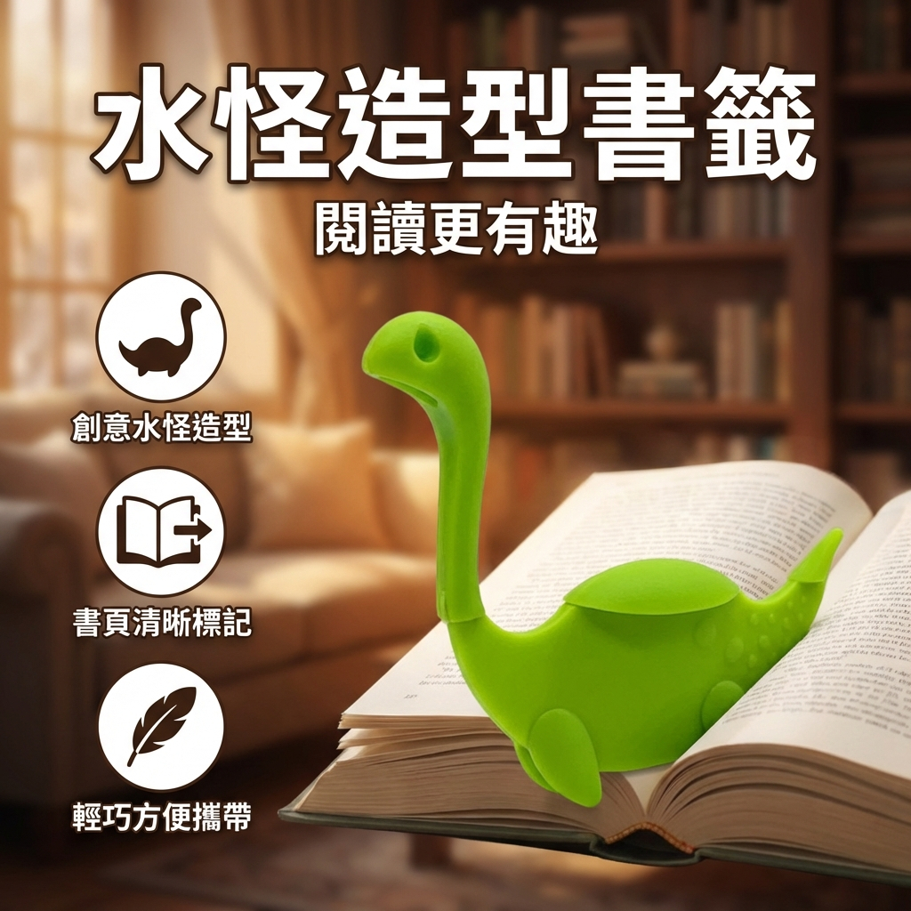 【台灣現貨】 尼斯湖水怪造型書籤 書籤 書籤 尼斯湖水怪