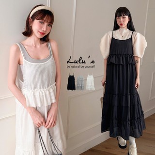 LULUS/鬆餅格子細肩蛋糕長洋裝３色【A02250098】260225
