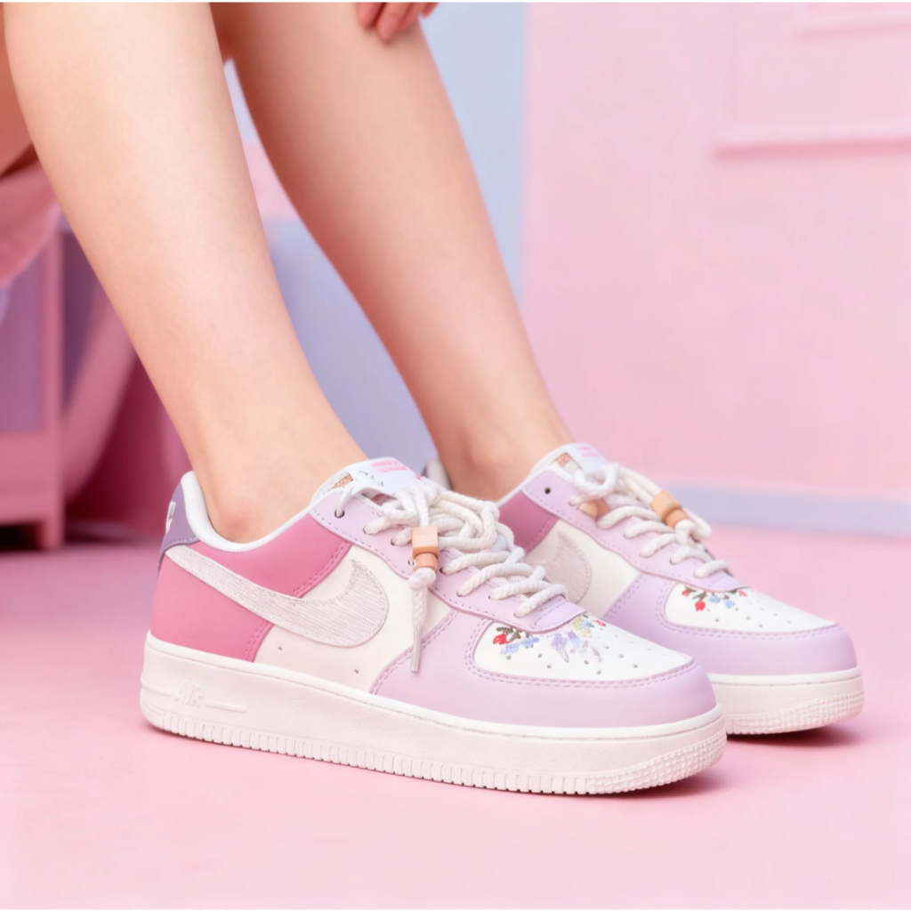 🎯輕氧 Nike Air Force 1 Low WMNS  板鞋 蘑菇掛飾 時尚百搭 粉白色 IB8874-111