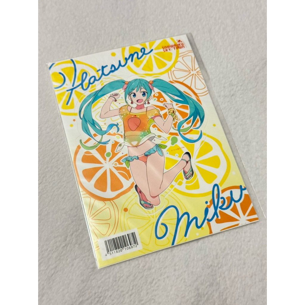 SNOW MIKU 2026 SKY TOWN 雪ミク 新千歳空港限定 初音未來 雪未來 貼紙卡 檸檬夏季