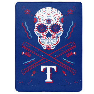 [現貨]美式球隊空調毯 MLB德州遊騎兵Texas Rangers午睡毯 Sugar Skull骷髏 辦公室蓋毯禮物