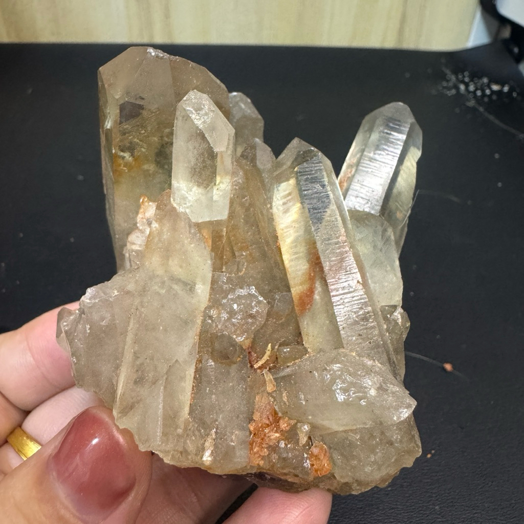 C358招財黃水晶原礦 晶簇 淨化手串
