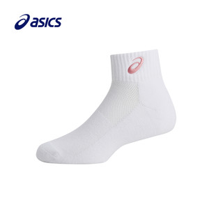 ASICS【授權經銷商】運動短筒襪 男女中性款 訓練配件 刺繡logo 白粉 3033C108-100