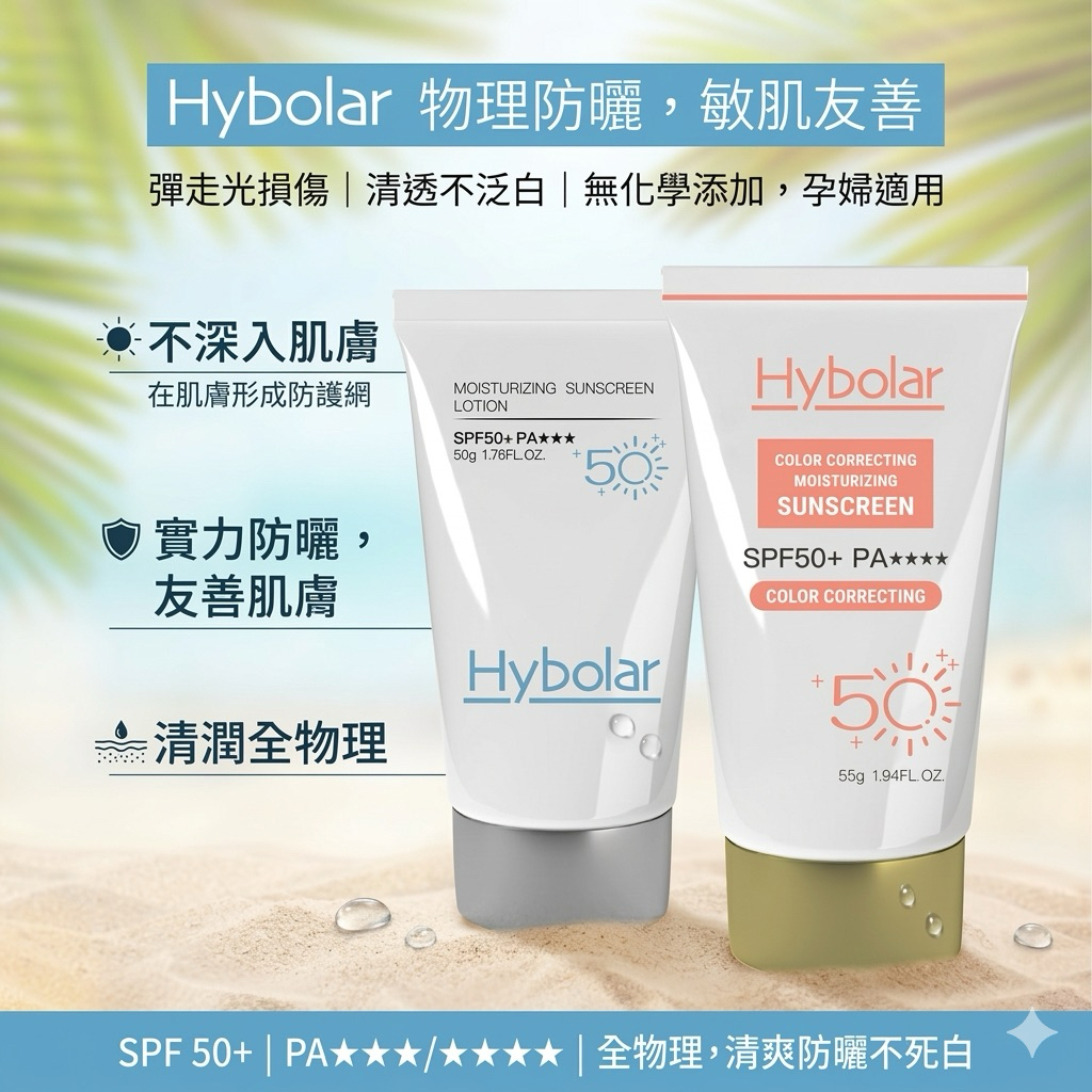 防曬 推薦 Hybolar全物理防曬乳