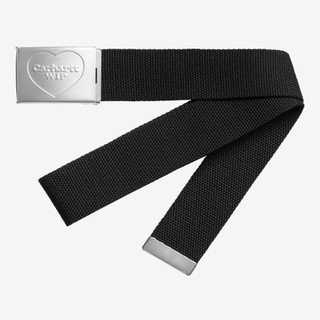 CARHARTT WIP HEART CLIP BELT 120CM 愛心 夾腰帶 皮帶 黑銀 -I034631