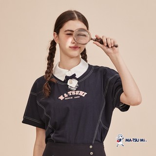 MA‧TSU Mi 學院風可拆瑪娃吊飾領結襯衫(白)
