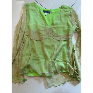 Alberta Ferretti 義大利 品牌 絲質 上衣 silk