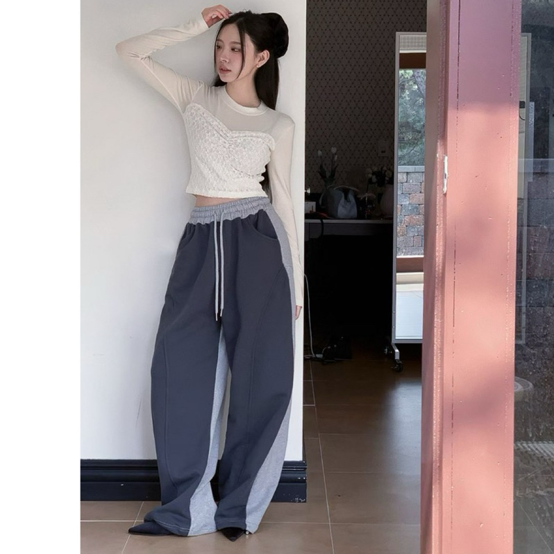 Super Shy🖤莫莉家✔️3/23🌹預購拼色抽繩長褲