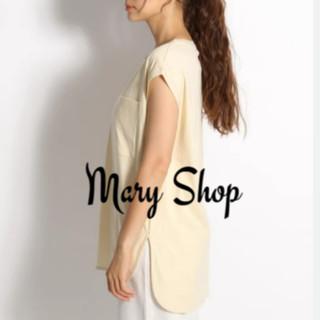 ~Mary Shop~超特價新款100%空運日單100%棉前短後長圓弧下擺前口袋輕薄短T短袖上衣短T恤單一色推薦