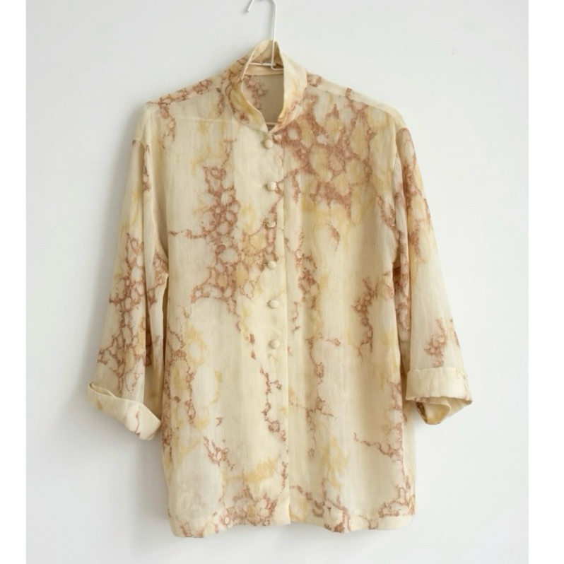 Thistle Vintage✨1990s 台北老師傅手工雪紡立領襯衫✨真正的老台北溫度✨大稻埕✨衡陽路老洋裁店的縮影