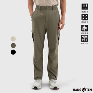 【Hang Ten】男裝-恆溫多功能-STRAIGHT FIT四面彈吸濕快乾抗撕裂口袋工裝長褲(多色選)