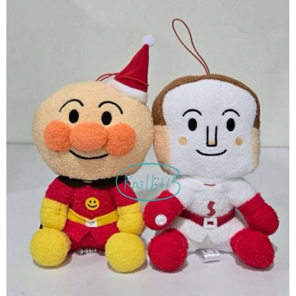 麵包超人 正版 日本 景品 吐司麵包超人 聖誕帽麵包超人 娃娃 絨毛玩偶 坐姿 15公分 卡通