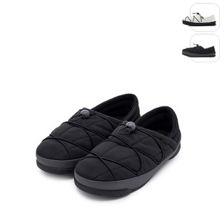 【FILA】中性 PUFFER MALLOW 保暖懶人鞋-黑 4-C630Z-001