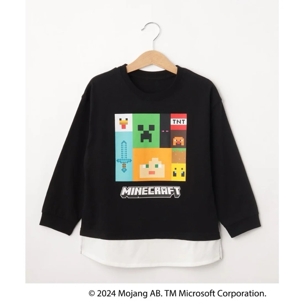 衣斯坦寶｜正版 麥塊 Minecraft 男童 110-130 假兩件 長袖 衣服 麥塊 史蒂夫 苦力怕 我的世界