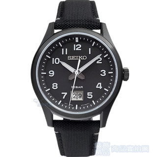 SEIKO 精工SUR571P1手錶 藍寶石鏡面 數字時標 大視窗日期 黑色時尚休閒 帆布 石英錶 男錶【澄緻精品】