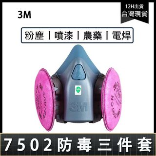 台灣現貨 隔日到 3M 7502 防毒面具 防煙面罩 防塵面罩 防塵面具防塵