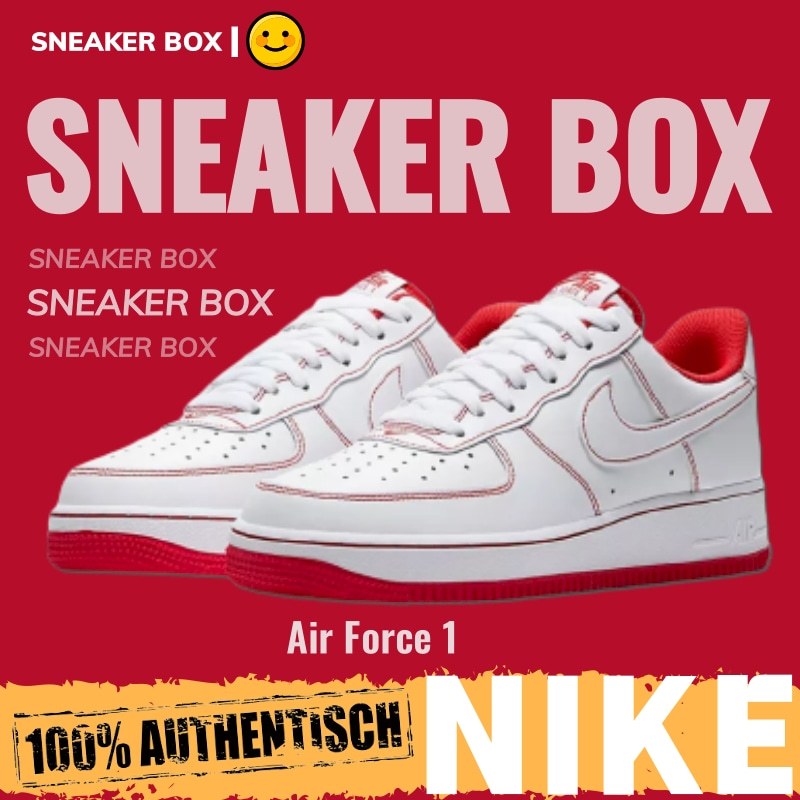 【U+】Nike 鞋 Air Force 1'07 Low"白大學紅縫線" 男鞋 女鞋 休閒運動板鞋 空軍一號