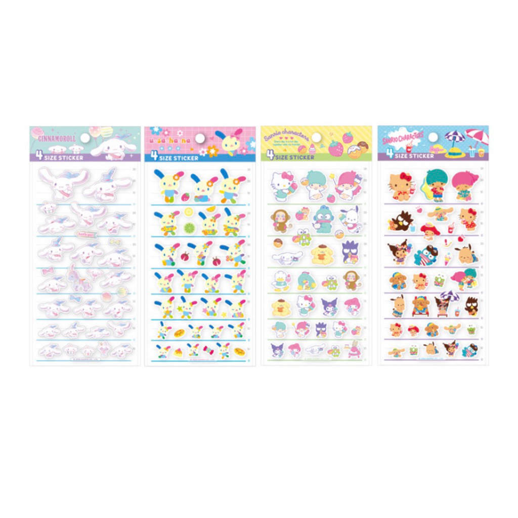台灣授權商品～* 三麗鷗4Size花小兔 Usahana 曬黑 日燒 kt 雙子星 小花兔   布丁狗 透明貼紙 裝飾貼