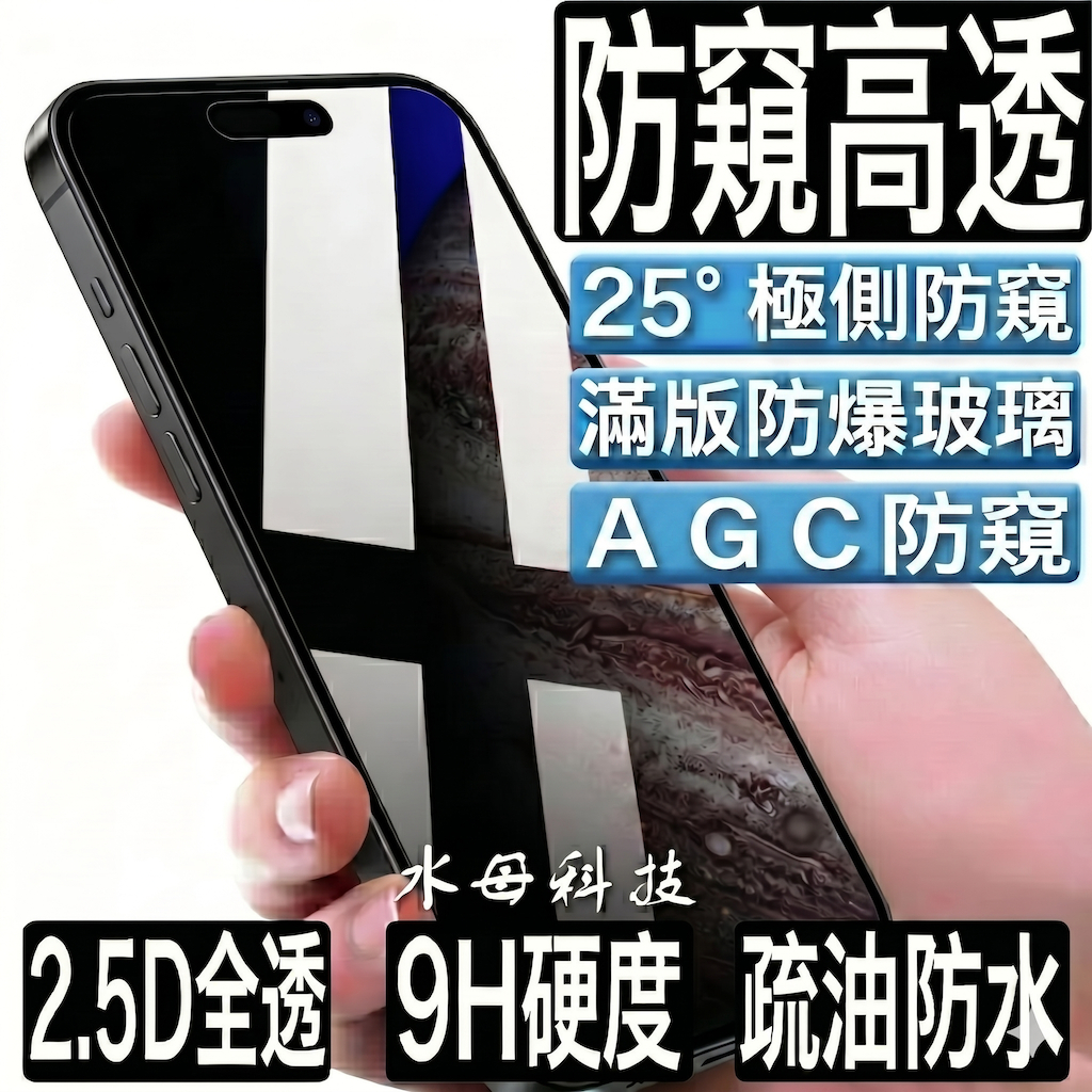 超高透滿版 防偷窺保護貼 防窺玻璃貼 適用iPhone 17 16 15 14 13 12 11 8 Pro Max