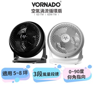 【VORNADO沃拿多】 5-7坪用 空氣渦流循環扇 62-TW 黑色/白色 官方原廠保固