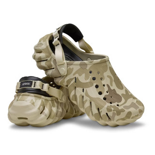 64*Crocs卡駱馳 中性鞋 洞洞鞋 Echo Duck Camo Clog 迷彩骨白色 211981-2YJ