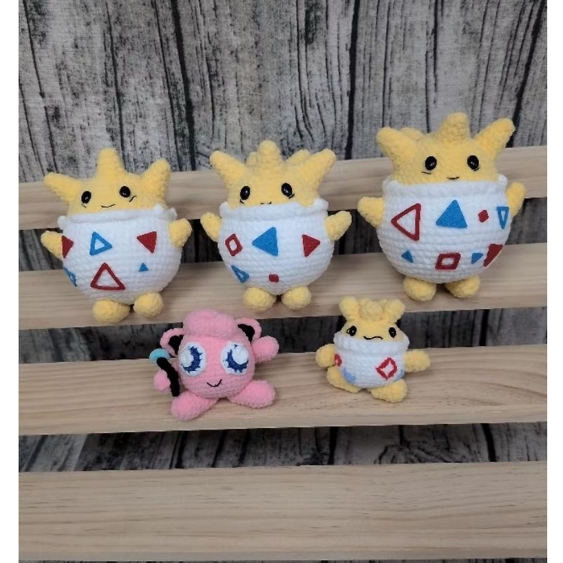 【現貨 完成品】鉤織波克比 神奇寶貝 胖丁Jigglypuff Togepi Pokémon 波克比娃娃 波克比鑰匙圈