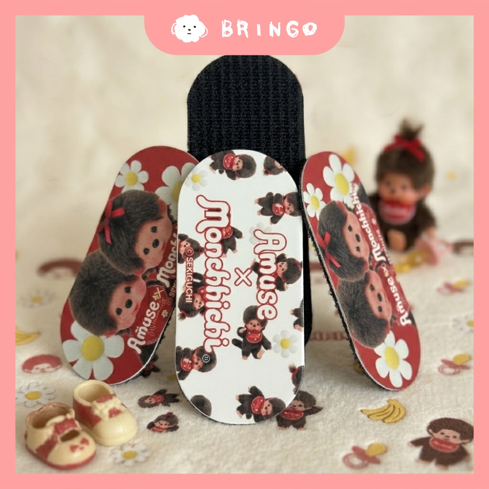 【BRINGO】AMUSE Monchhichi 蒙奇奇聯名彩妝工具周邊 無痕髮夾 瀏海貼