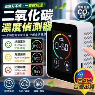【二氧化碳偵測器】 空氣品質監測 二氧化碳檢測 一氧化碳 甲醛 PM2.5 PM10 懸浮微粒 溫度 濕度 空氣檢測儀