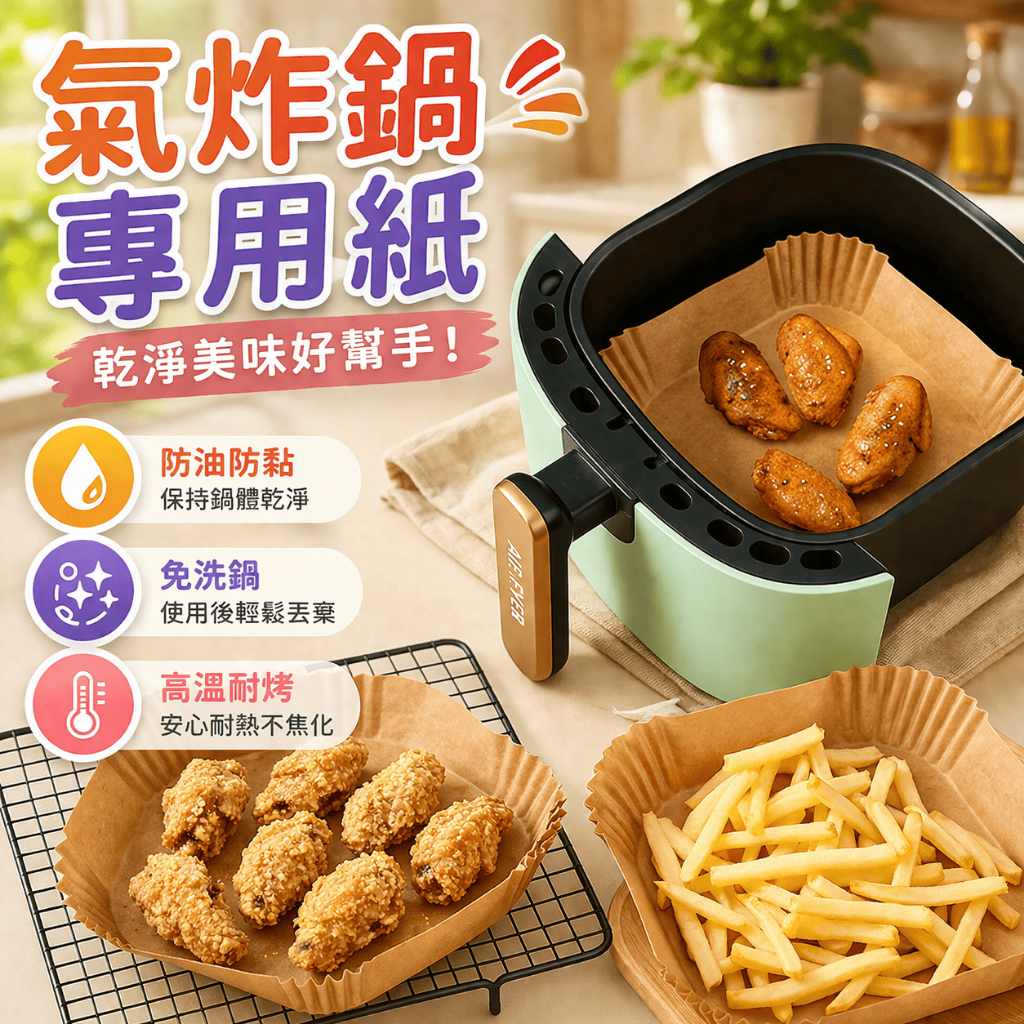 烘焙紙 氣炸鍋紙 吸油紙 料理紙 烤盤紙 氣炸鍋紙托 烤箱專用紙 微波爐紙 隔油墊紙 烤肉墊紙 氣炸紙 氣炸配件