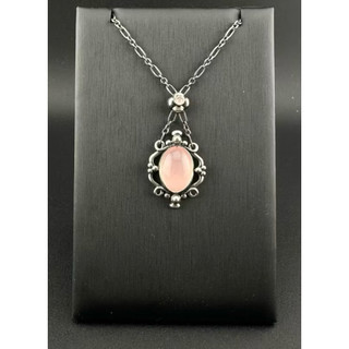 GEORG JENSEN 喬治傑生21玫瑰石項鍊(復刻版，泰製)