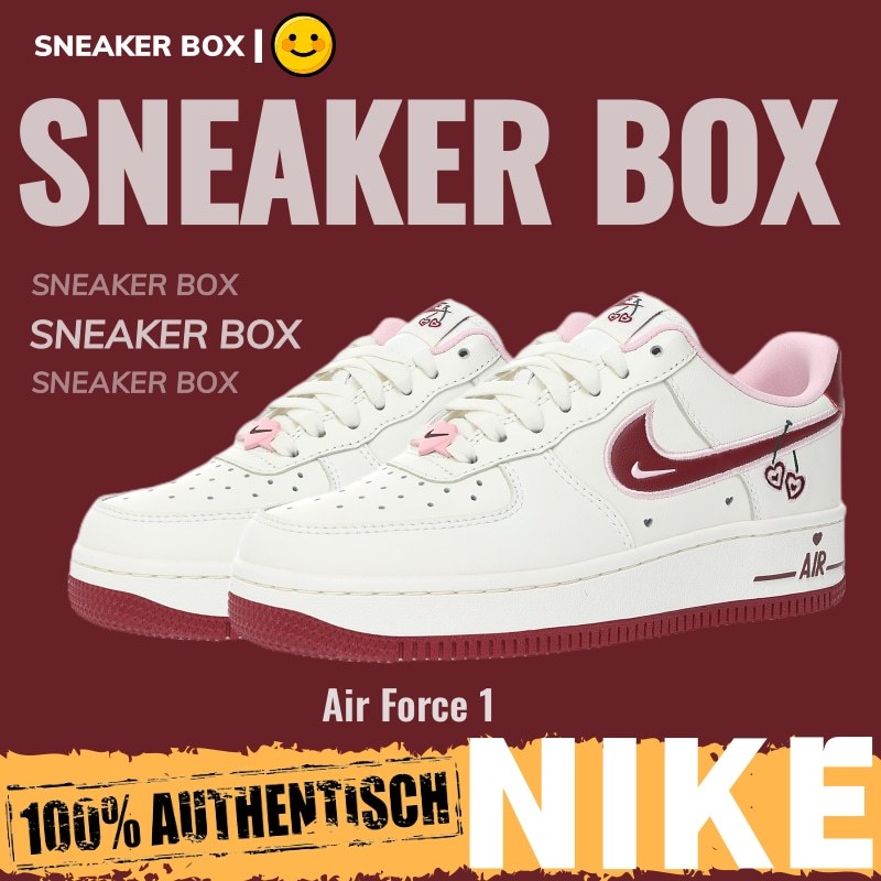 【U+】Nike 鞋 Wmns Air Force 1'07 Low "米白粉酒紅櫻桃情人節" 空軍一號 休閒板鞋 女鞋