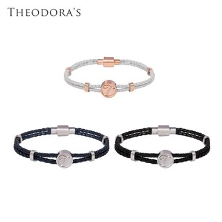 【THEODORA'S】緣份 品牌圓形牌飾真皮手環【希奧朵拉】
