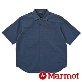 【Marmot】男DA 網眼透氣短袖襯衫『藏青』MSH019
