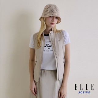 【ELLE ACTIVE】女款 都會輕機能立領背心-米色 (EA26S1W6001-81)