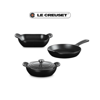 Le Creuset Gourmand 專業迷你鑄鐵鍋具3入組(烤盤13cm、煎盤16cm、鐵鍋13cm)