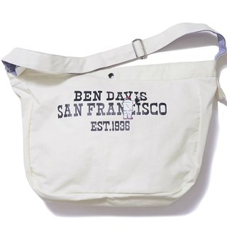 BEN DAVIS BDW-8477-01 NEWSPAPER BAG 帆布 側背包 (黑字) 化學原宿