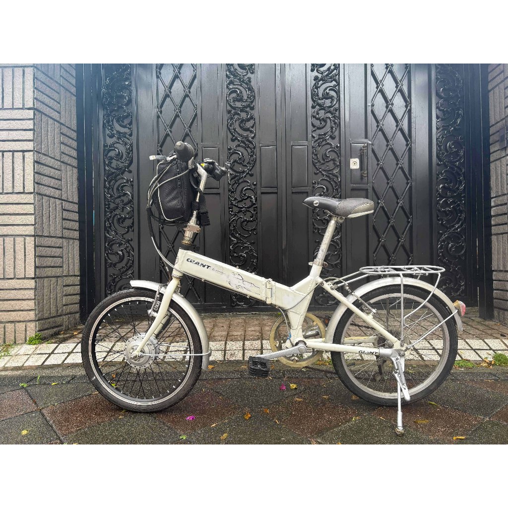 GIANT捷安特電動輔助腳踏車FD806只賣$13880元 改裝電動輔助二手20吋折疊7速自行車全新鋰電池輔助套件